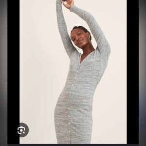 Hatch Harper cardigan dress in pearl gray